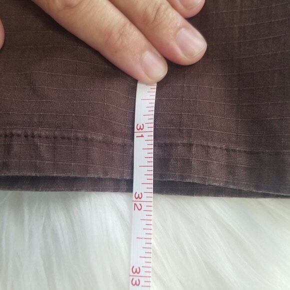 Women's Capri Brown Cropped Summer Pants Wide Leg Zipper Front Pockets Classic - Picture 6 of 11